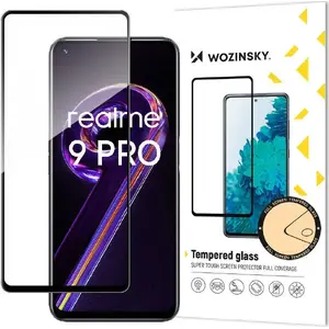Закалённое защитное стекло Wozinsky Full Glue с рамкой Case Friendly для Realme 9 Pro — чёрное