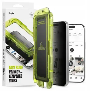 Защитное приватное закаленное стекло Ringke Easy Slide для Apple iPhone 17 Pro (2 шт.)
