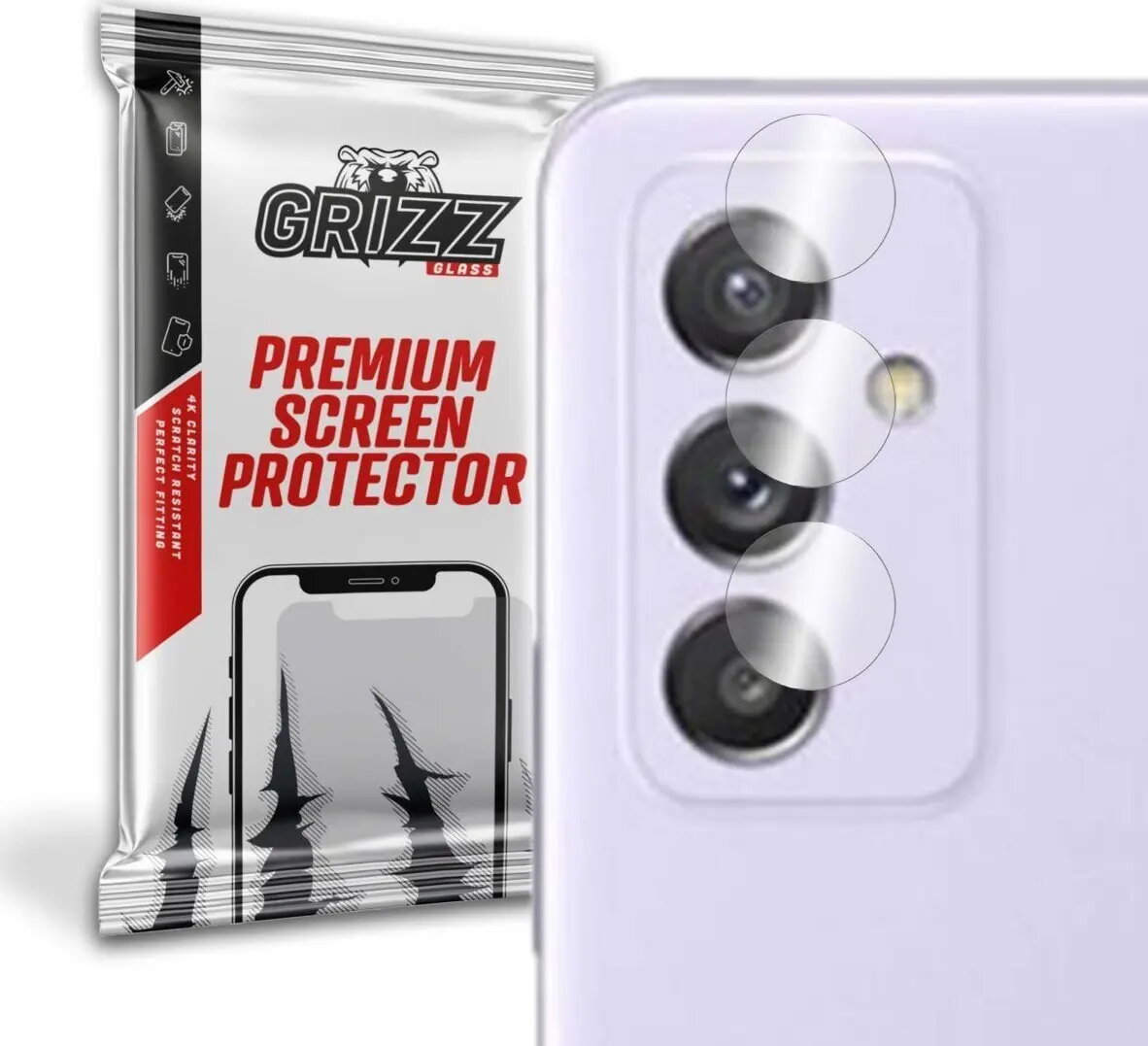 Hibrīda kameras aizsargstikls GrizzGlass priekš Samsung
