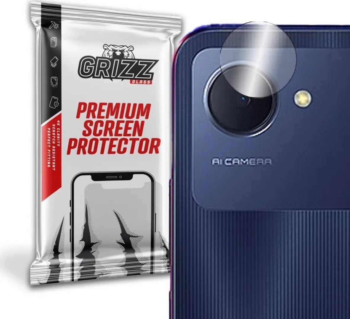 GrizzGlass hibrīdais kameru aizsargstikls priekš Realme