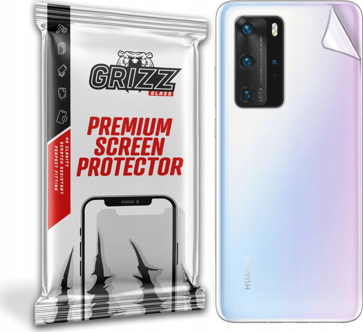 Aizmugures aizsargplēve GrizzGlass priekš Huawei P40