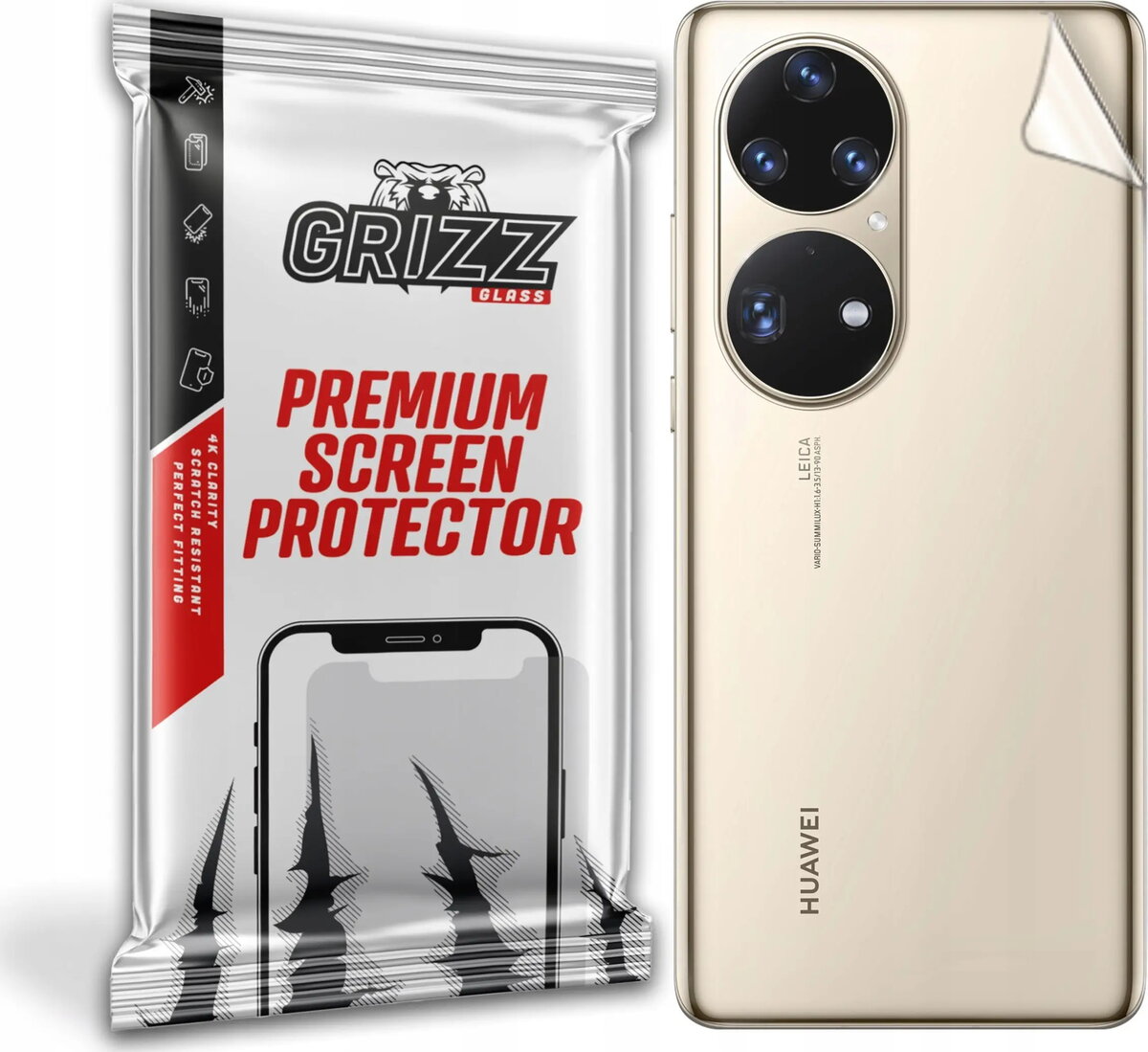 Aizmugures aizsargplēve GrizzGlass priekš Huawei P50
