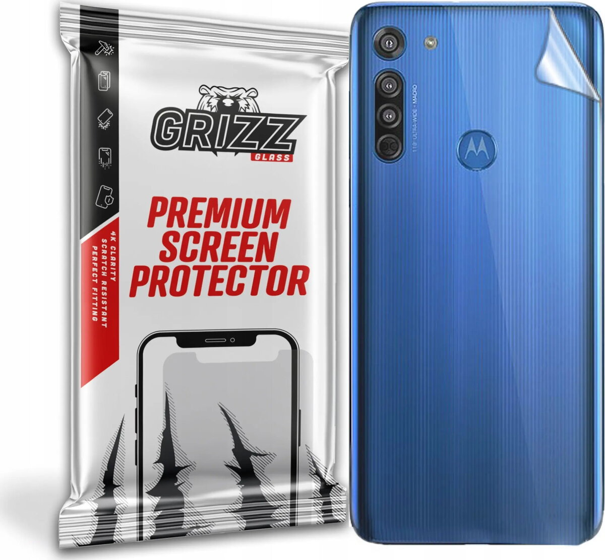Aizsargplēve aizmugurei GrizzGlass priekš Motorola Moto