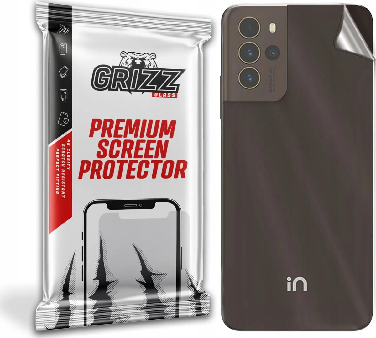 GrizzGlass aizmugures aizsargstikls priekš Micromax IN