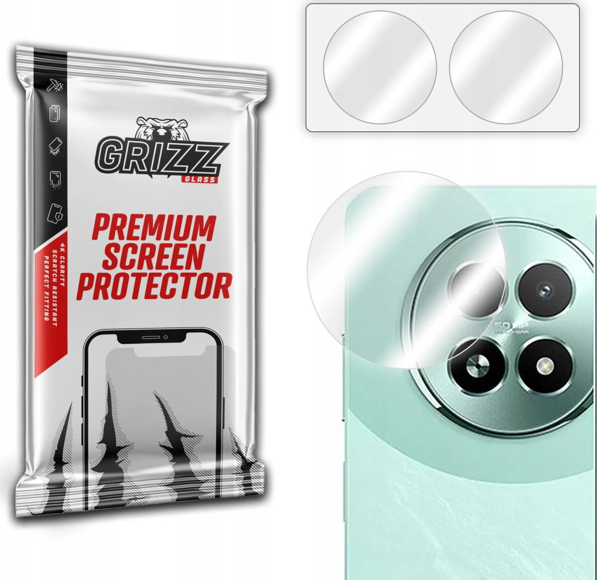 Kameras aizsargstikls GrizzGlass HybridGlass priekš Realme