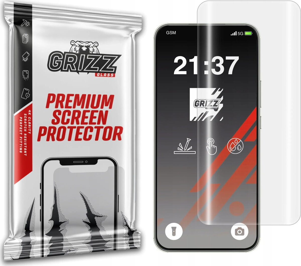 Ekrāna aizsargplēve GrizzGlass Hydrofilm (hidrogel) priekš