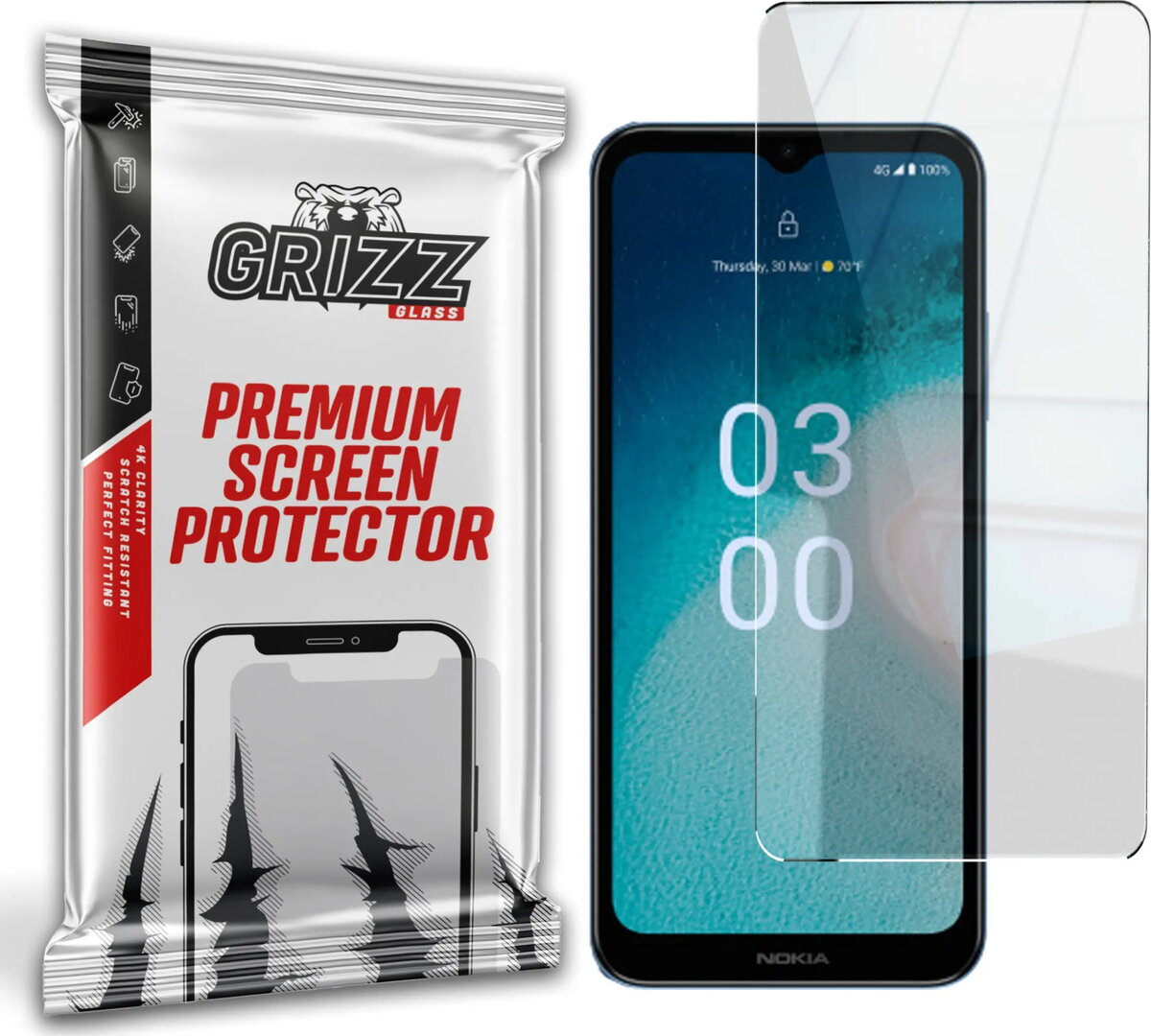 Ekrāna aizsargstikls GrizzGlass HybridGlass priekš Nokia