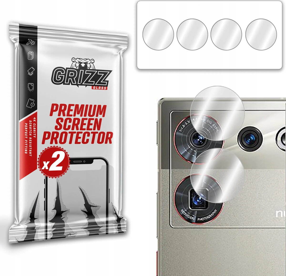 Kamera aizsargstikls GrizzGlass HybridGlass priekš ZTE