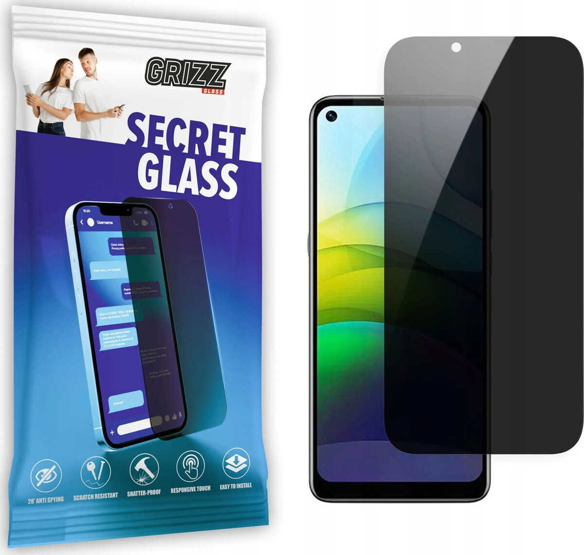 GrizzGlass privātuma rūdīta stikla aizsargs Lenovo