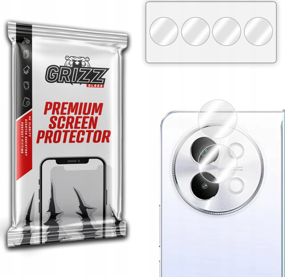 Aizsargstikls kamerai GrizzGlass HybridGlass priekš Vivo