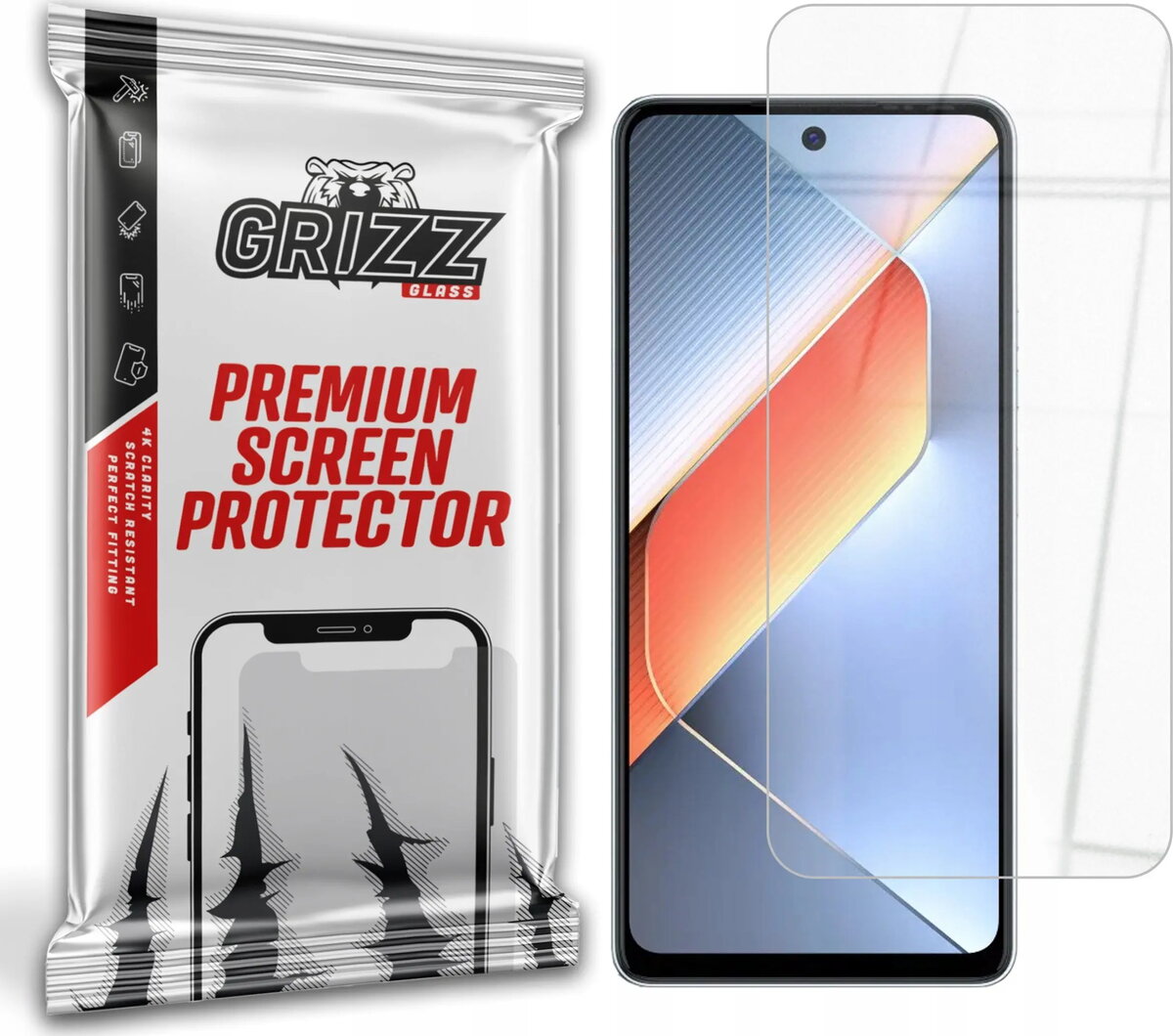 HybridGlass aizsargstikls GrizzGlass priekš Tecno Pova