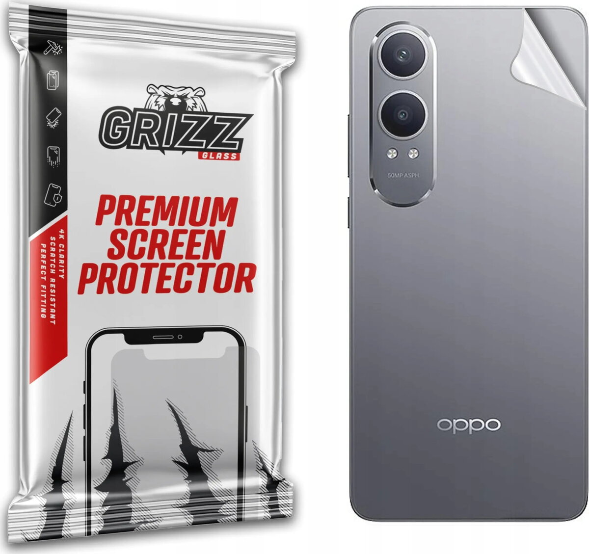Aizmugures aizsargplēve GrizzGlass SatinSkin priekš Oppo