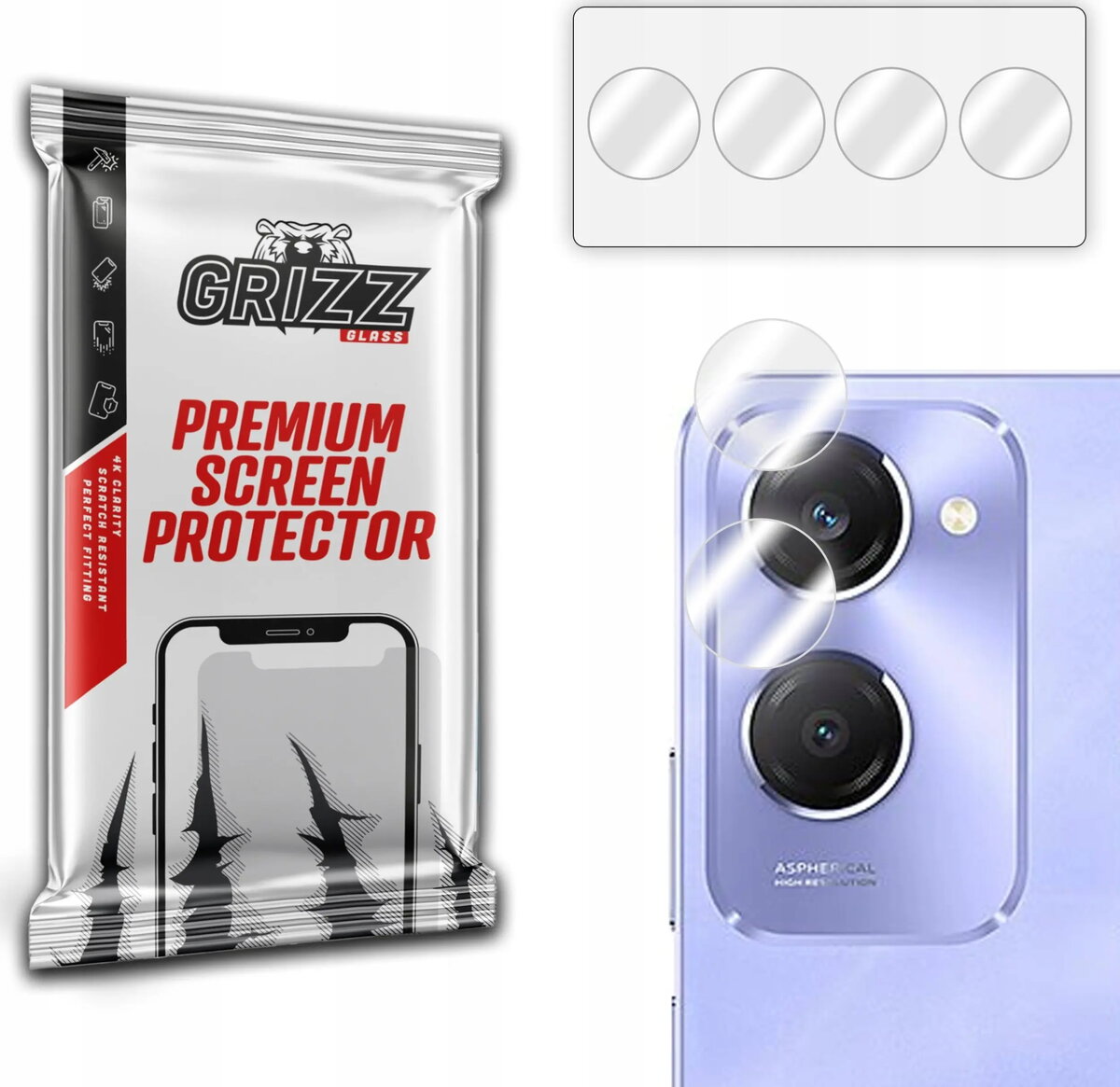 Kameras aizsargstikls GrizzGlass HybridGlass priekš Vivo