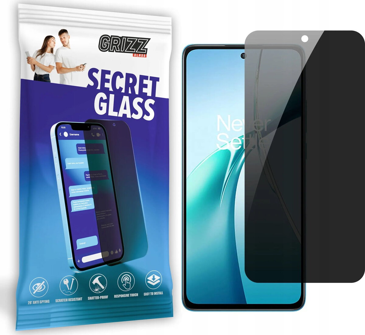 Privātuma rūdīta stikla aizsargplēve GrizzGlass SecretGlass