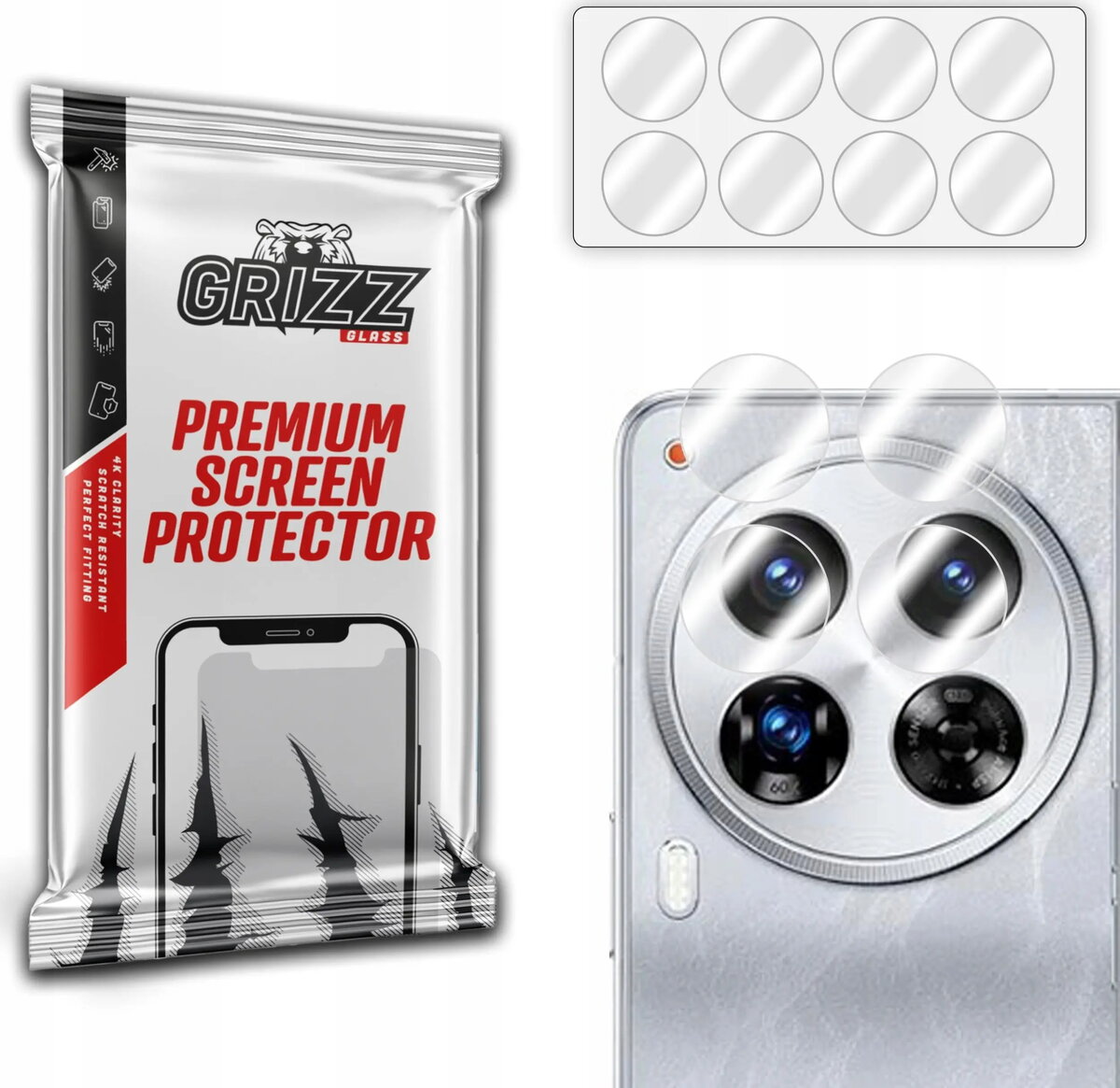 Kameras stikls GrizzGlass HybridGlass priekš Tecno