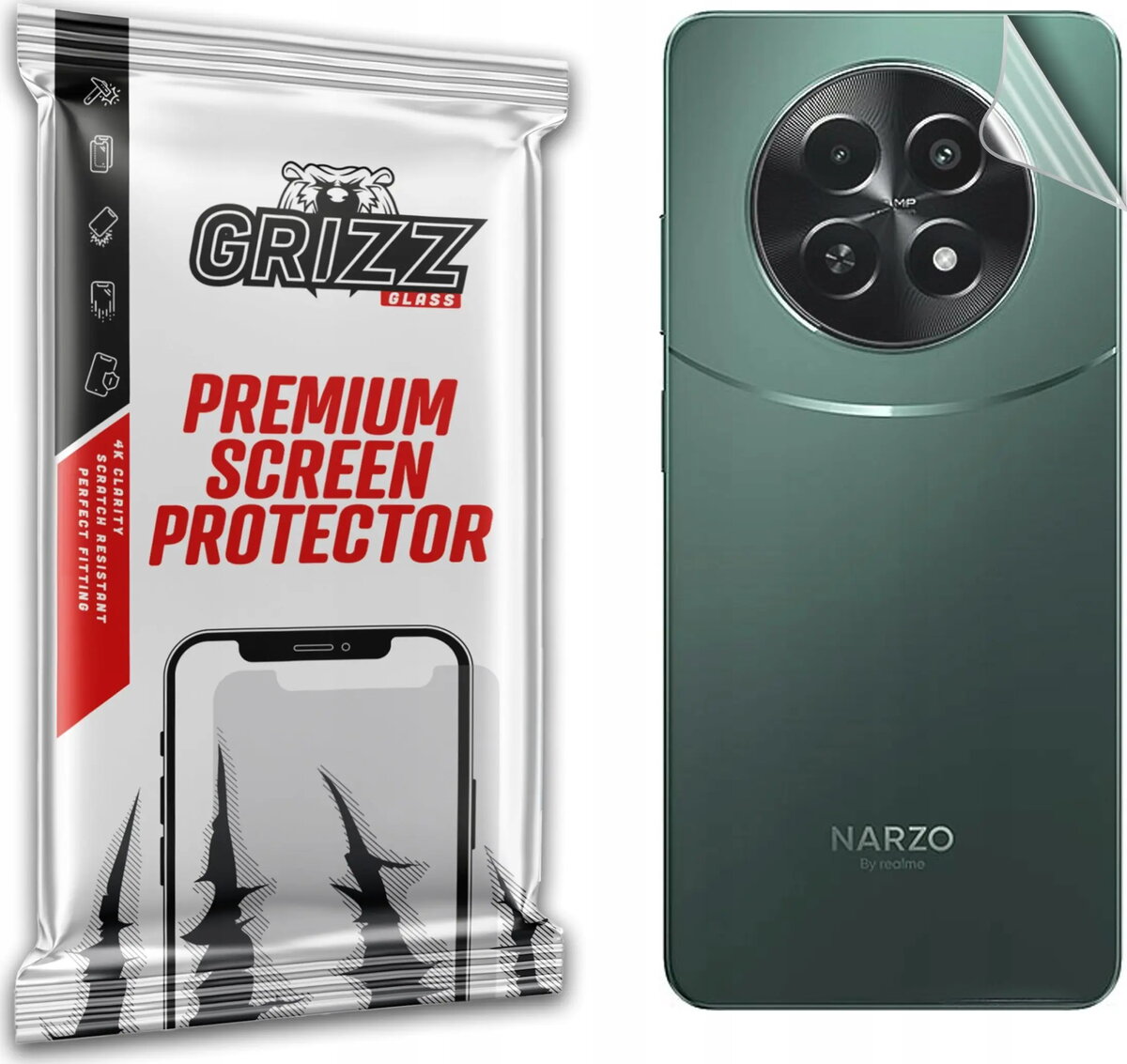 Aizsargplēve aizmugurei GrizzGlass SatinSkin priekš Realme