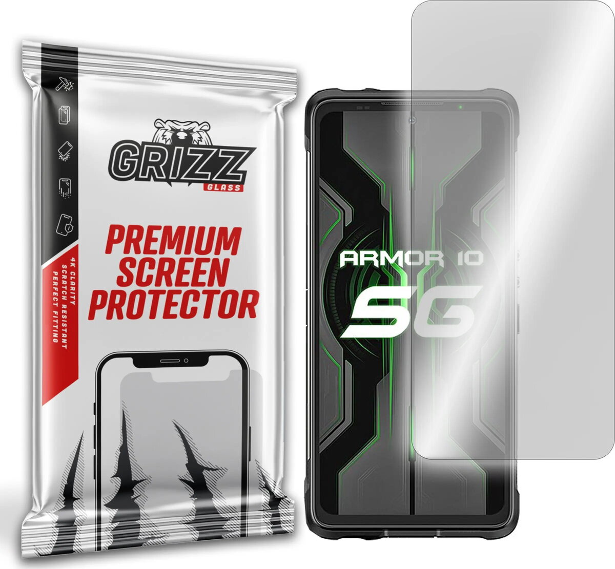 Hibrīda aizsargstikls GrizzGlass priekš Ulefone Armor