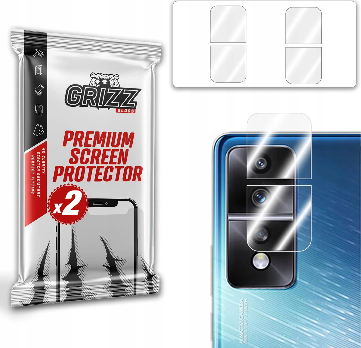 GrizzGlass hibrīdais aizsargstikls kamerai Honor 80