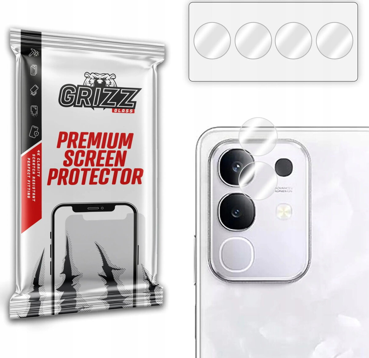 Kameras aizsargstikls GrizzGlass HybridGlass priekš Vivo