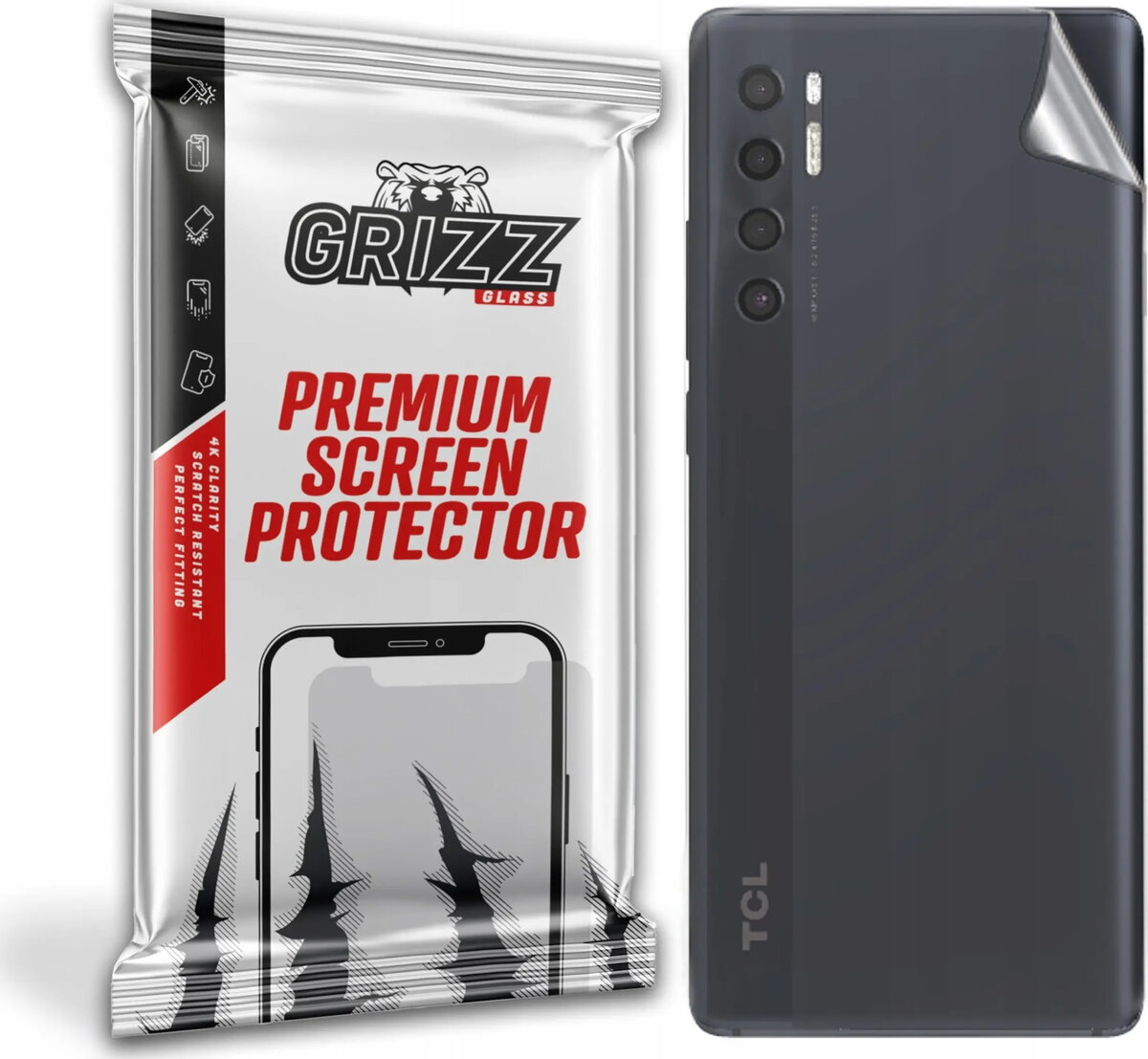 Aizsargplēve aizmugurei GrizzGlass priekš TCL 20