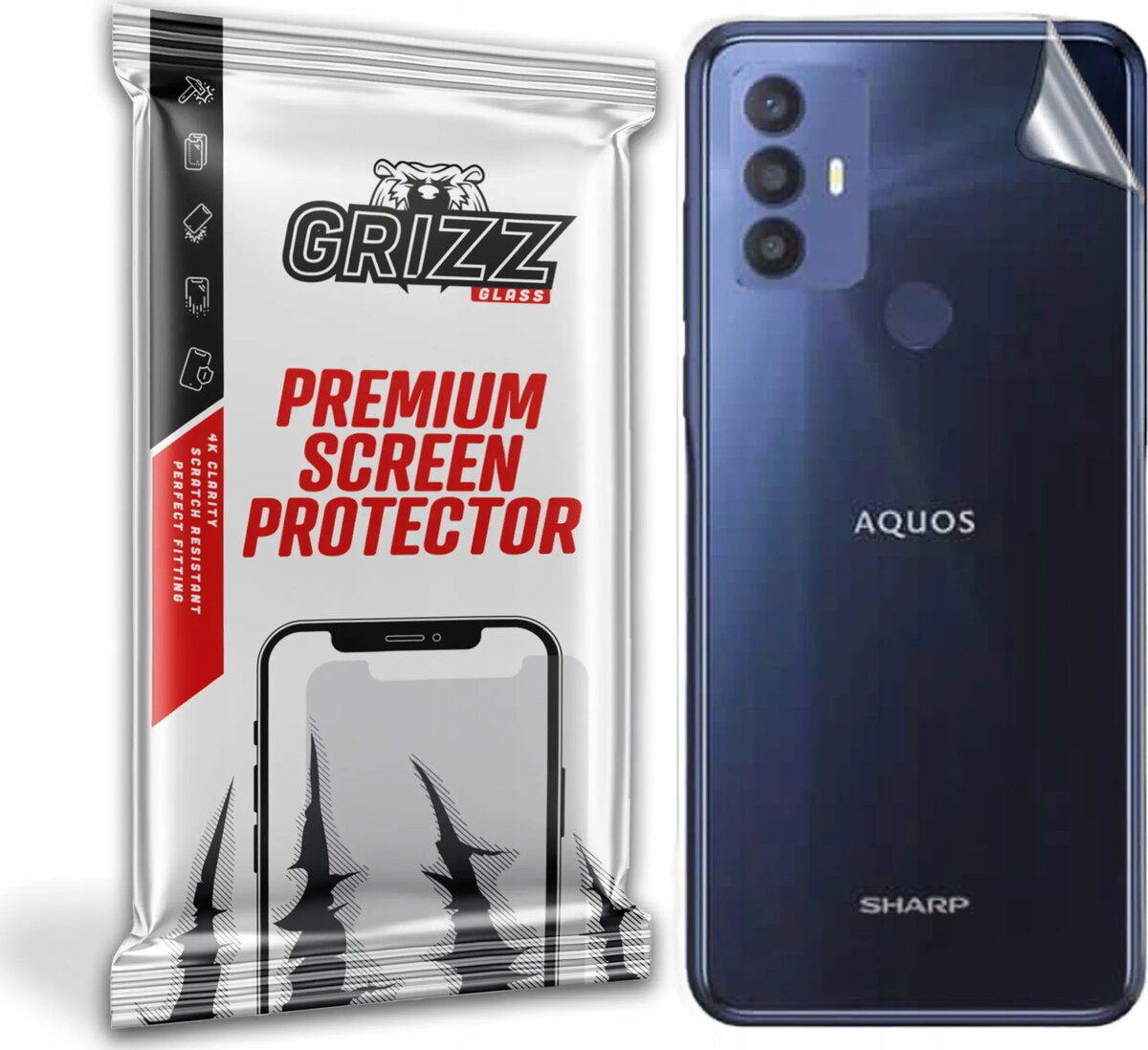Aizsargstikls GrizzGlass aizmugurei priekš Sharp Aquos