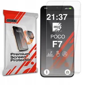HybridGlass screen protector GrizzGlass for Xiaomi POCO F7 5G — hybrid tempered glass protector