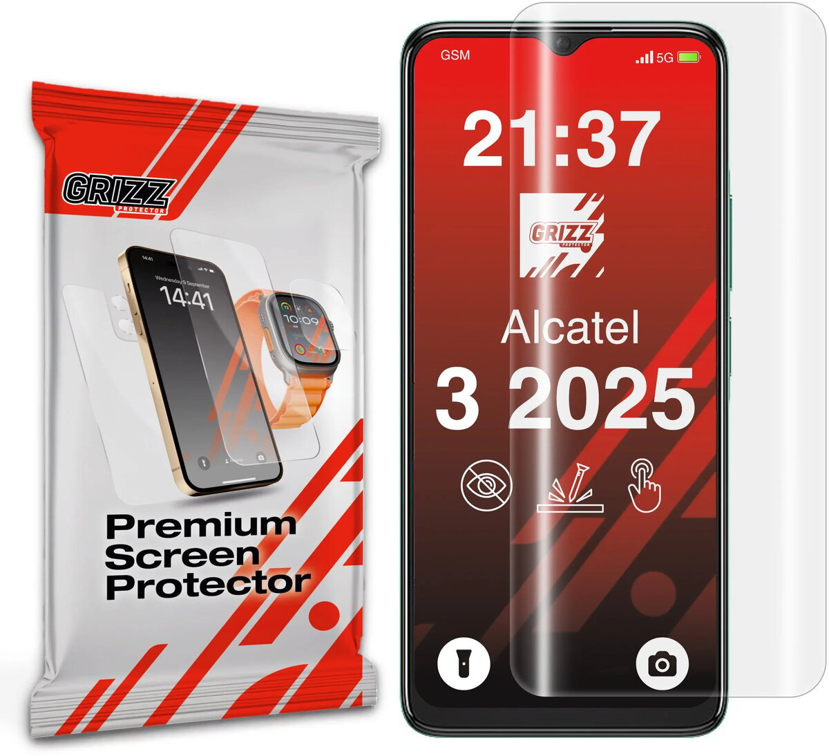 GrizzGlass Hydrofilm hidrogēla ekrāna aizsargplēve Alcatel