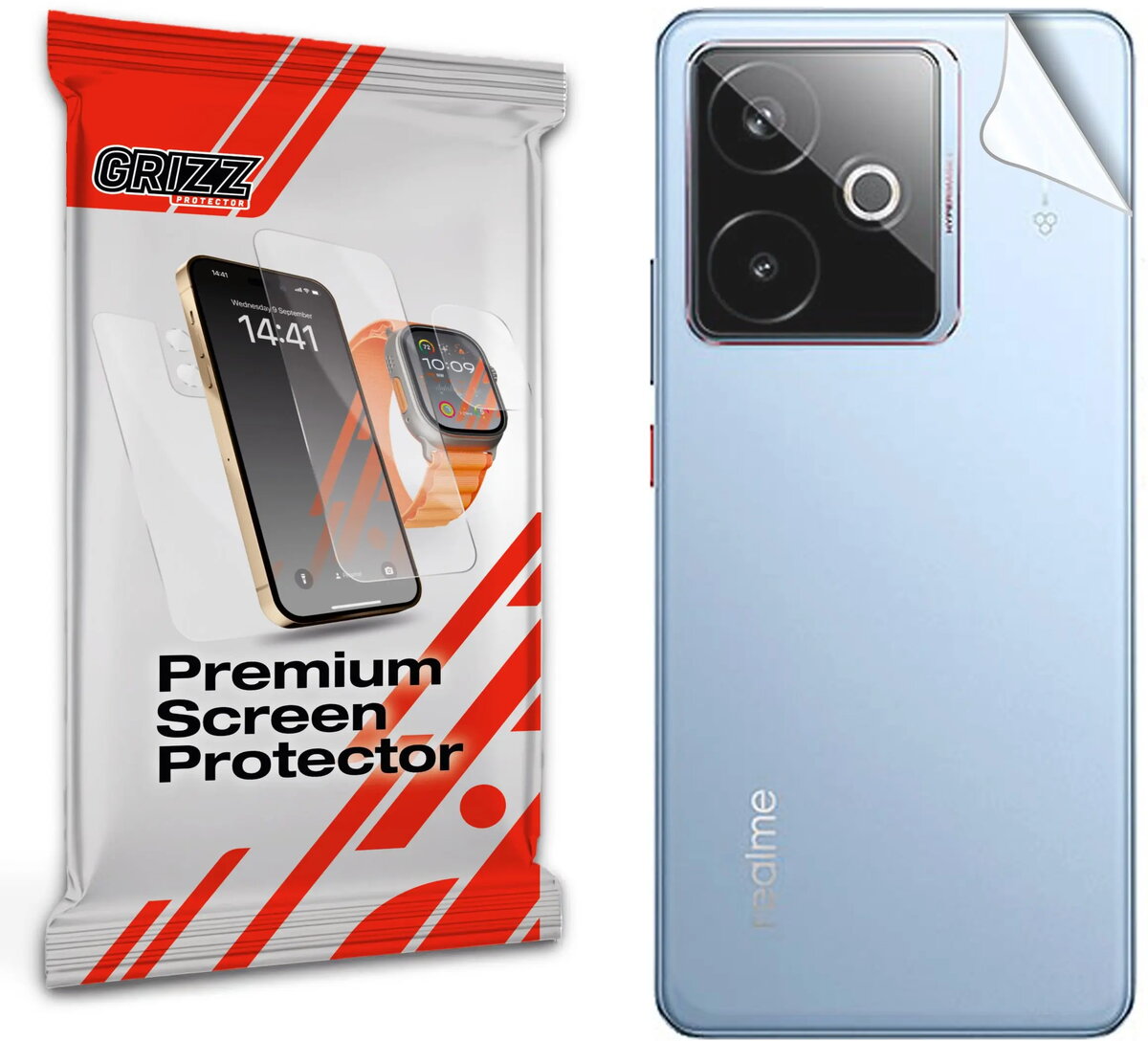 Aizmugures aizsargplēve GrizzGlass SatinSkin priekš Realme