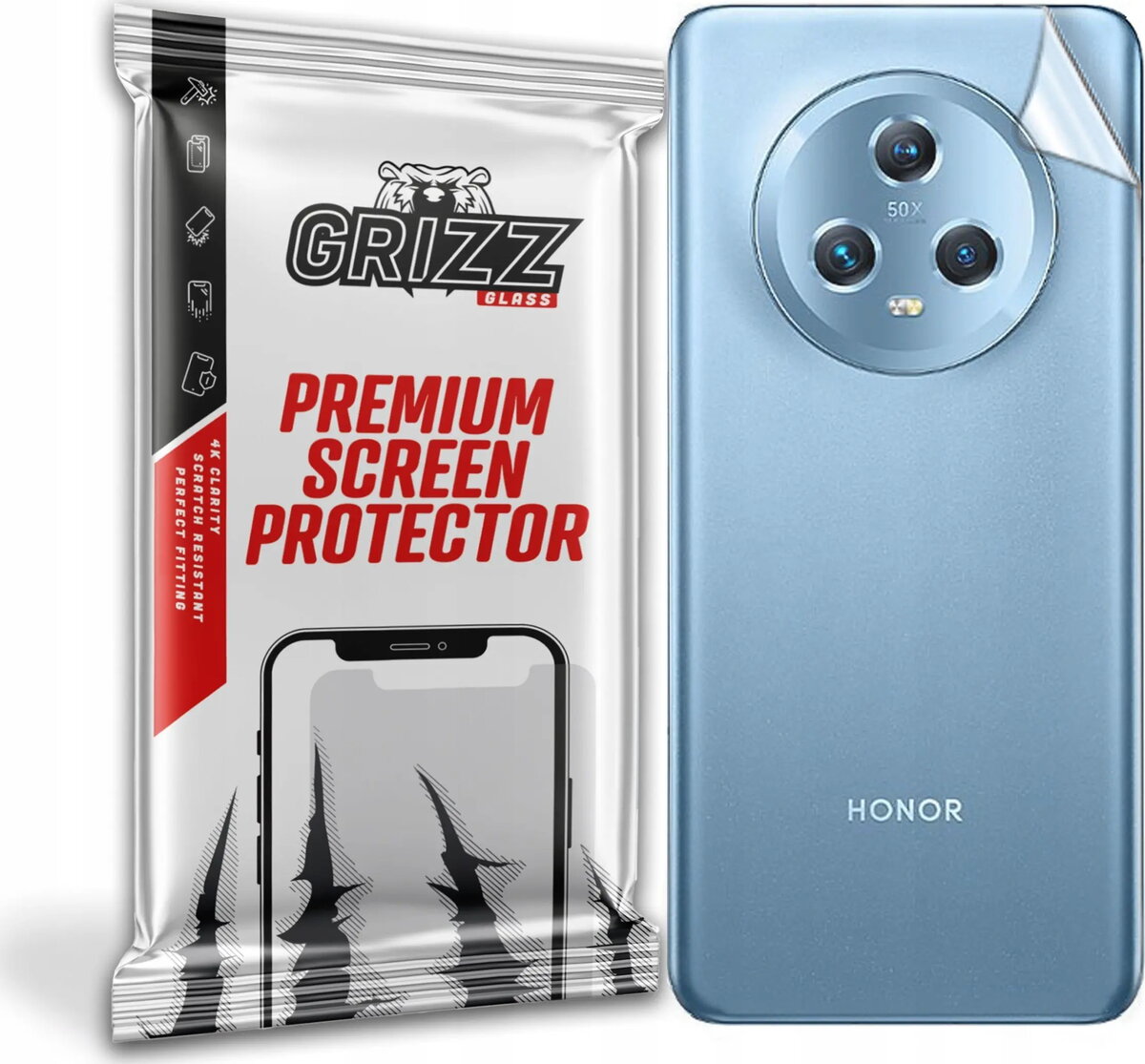 Aizmugures aizsargplēve GrizzGlass SatinSkin priekš Honor