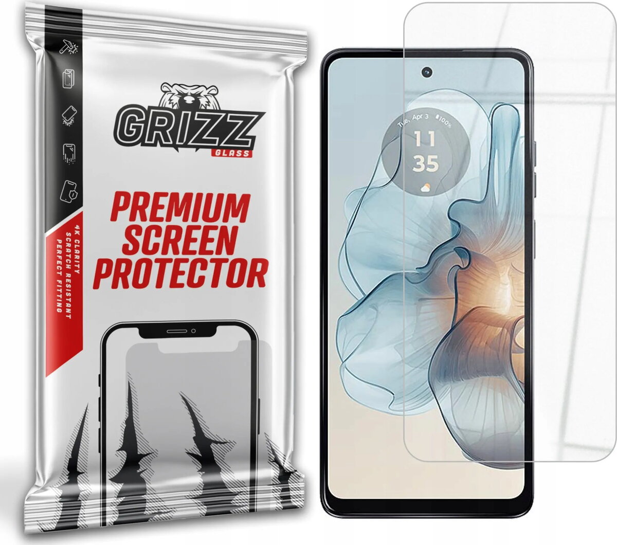 Hibrīda aizsargstikls GrizzGlass priekš Motorola Moto