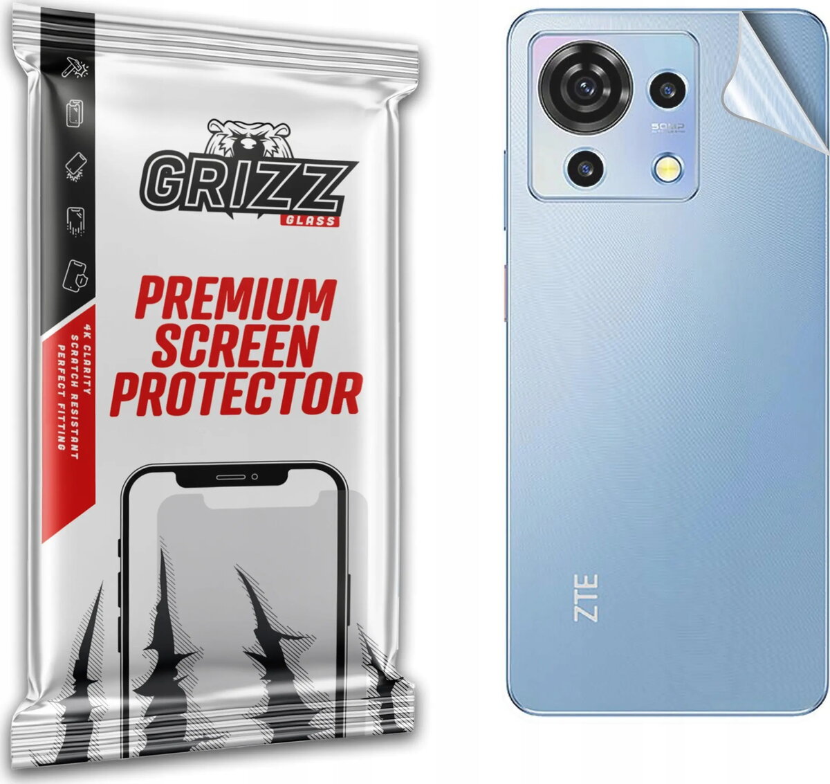 Aizmugures aizsargplēve GrizzGlass SatinSkin priekš ZTE