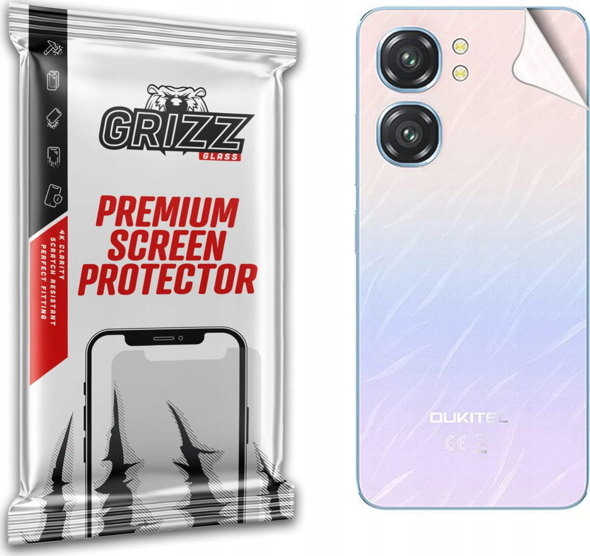 Aizmugures aizsargplēve GrizzGlass SatinSkin priekš Oukitel