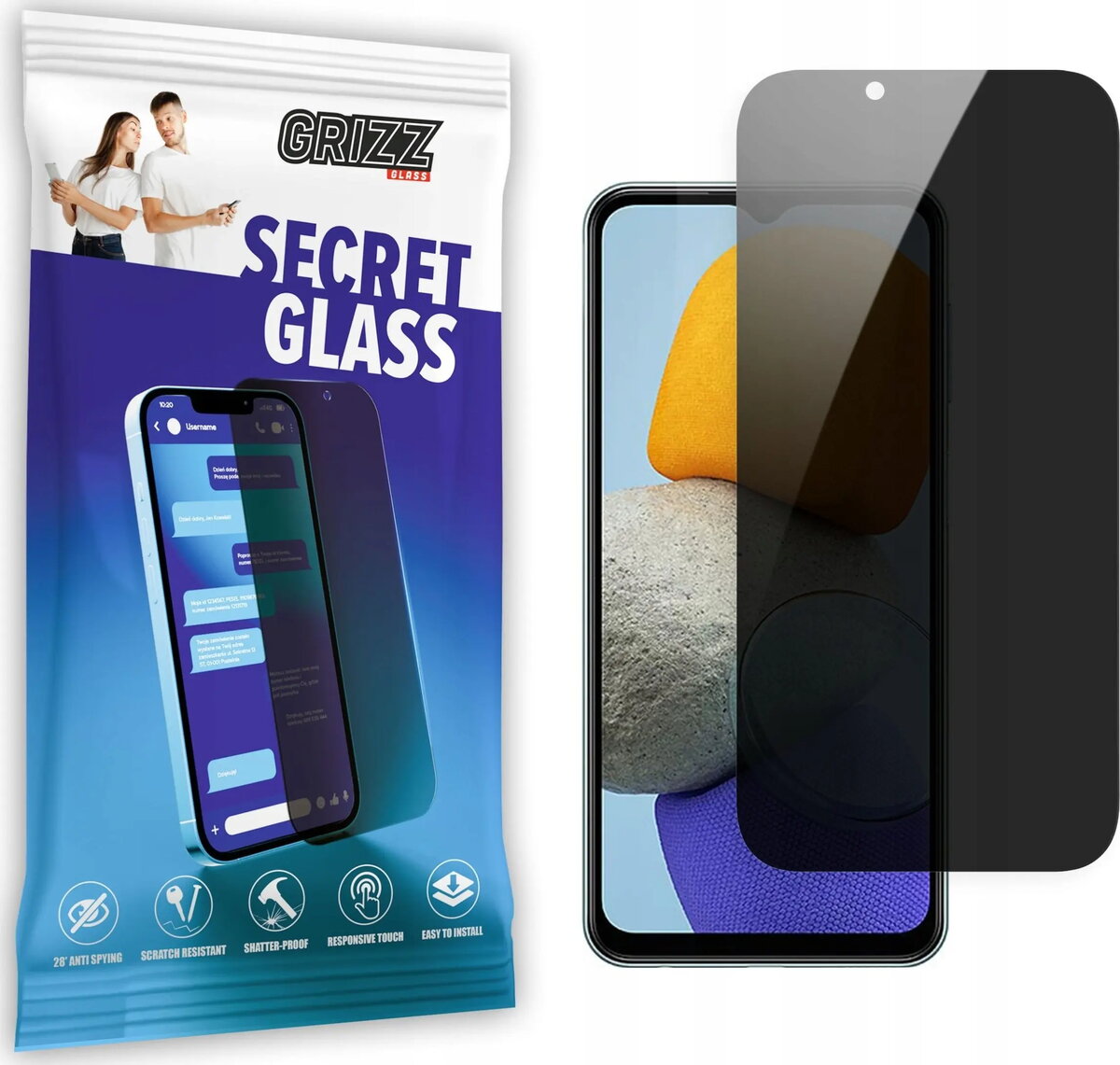 Aizsargstikls ar privātuma funkciju GrizzGlass SecretGlass