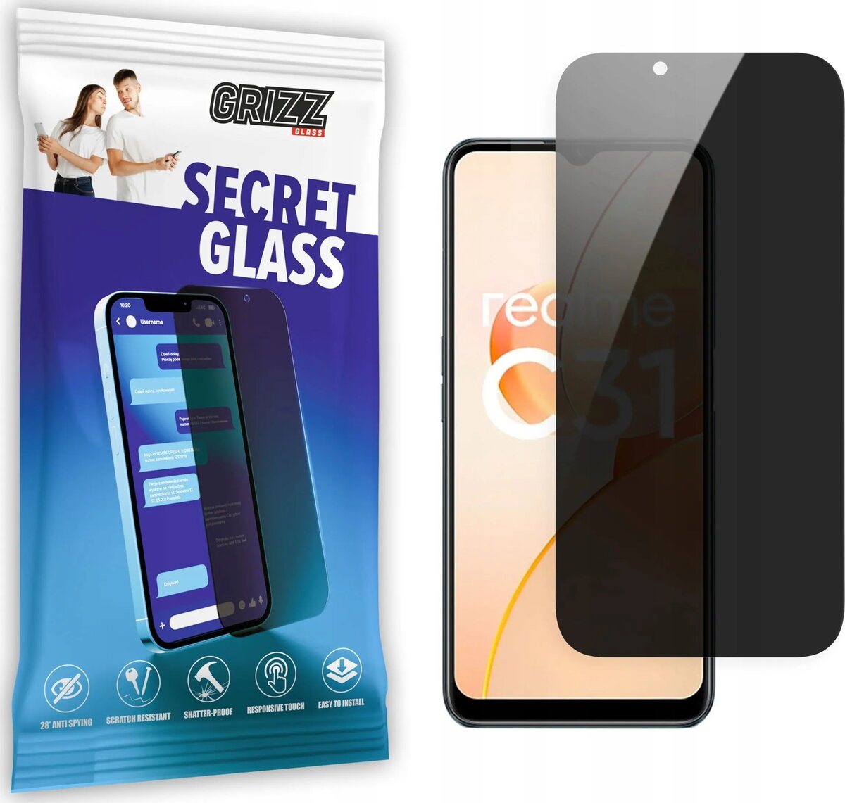 Aizsargstikls ar privātumu GrizzGlass SecretGlass priekš
