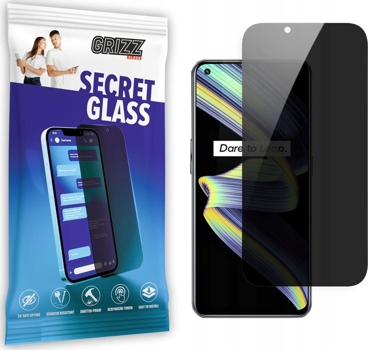 Stikla privātuma ekrāna aizsargplēve GrizzGlass SecretGlass