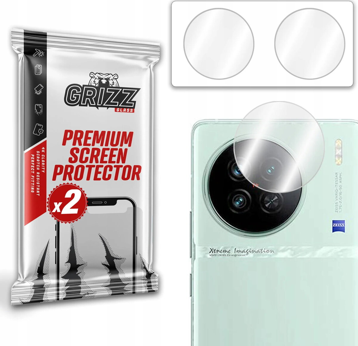 Kameras aizsargstikls GrizzGlass HybridGlass priekš Vivo
