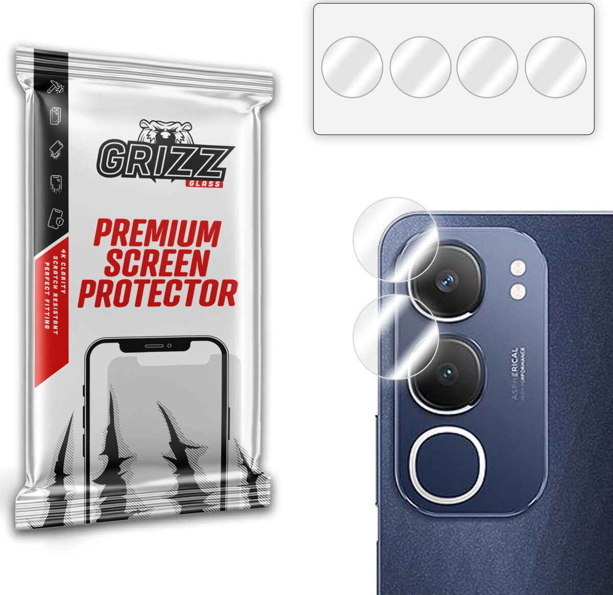 Kameras aizsargstikls GrizzGlass HybridGlass priekš Vivo
