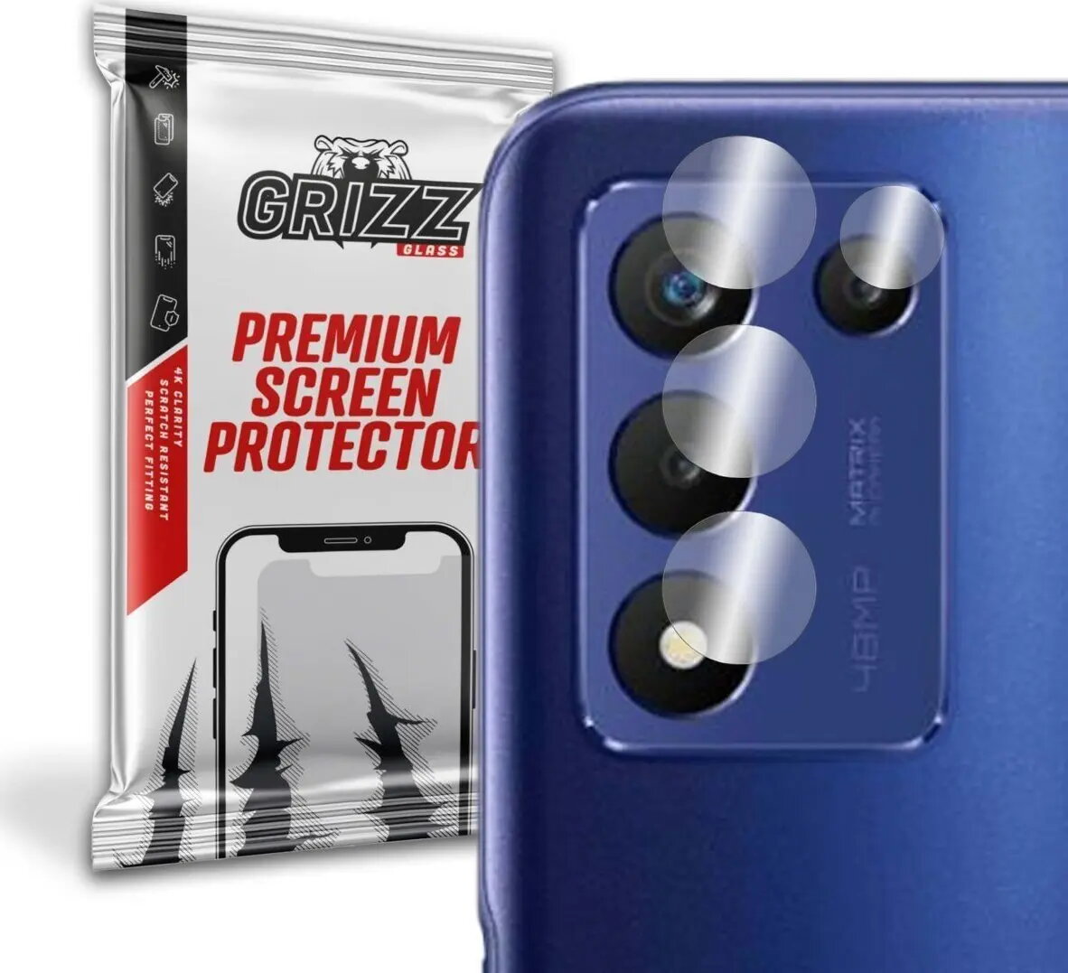Hibrīdais aizsargstikls GrizzGlass kamerai — Realme