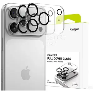 Kameras pilna pārklājuma stikls SUPERO priekš iPhone 17 Pro Max, melns, 2 gab.