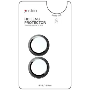 Objektīva aizsargs yesido WB54 priekš iPhone 16 / 16 Plus, melns