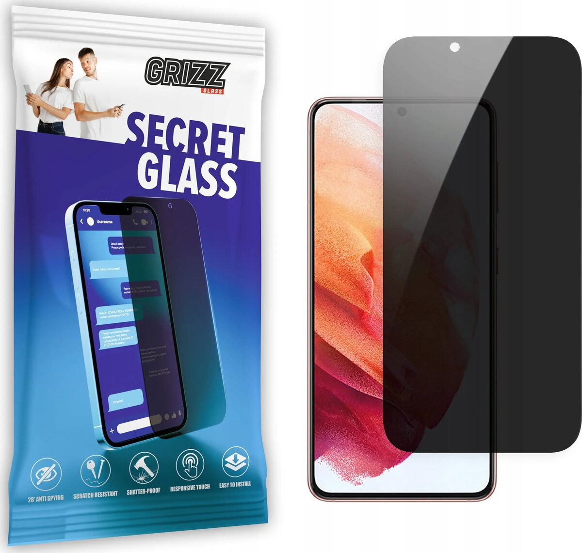 Aizsargstikls ar privātuma efektu GrizzGlass SecretGlass