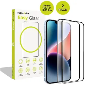 Защитное стекло для экрана iPhone 16e/14/13/13 Pro - MOBILE ORIGIN EasyGlass, 2 шт.