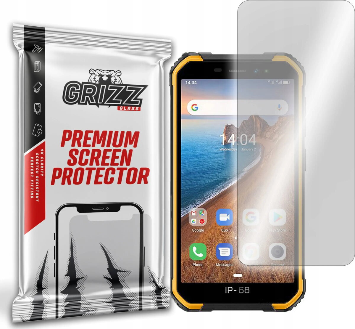 Hibrīdais aizsargstikls GrizzGlass priekš Ulefone Armor