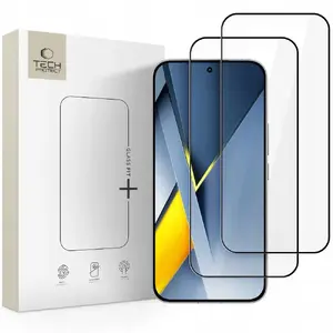 Закалённое защитное стекло Spigen TECH-PROTECT GLASS FIT+ 2 шт. для Xiaomi Poco F8 Ultra — черное