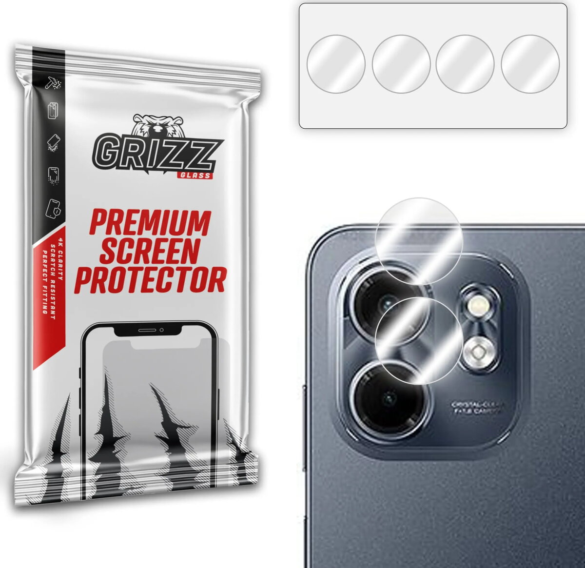 Kameras stikls GrizzGlass HybridGlass priekš Infinix