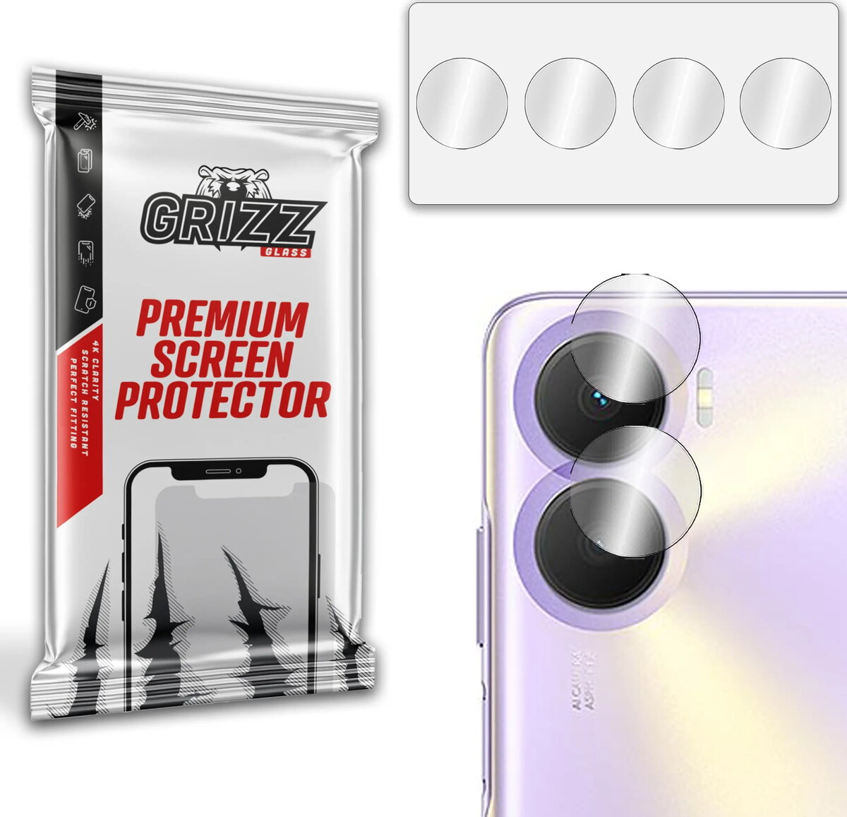 Kamera aizsargstikls GrizzGlass HybridGlass priekš Honor