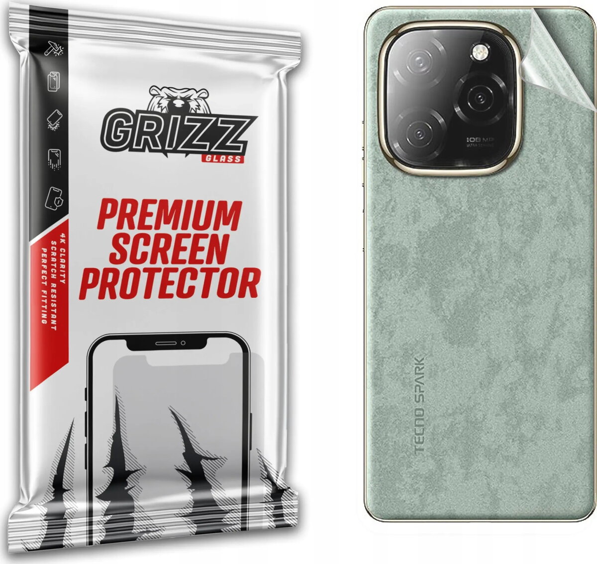 Aizsargcine plēve GrizzGlass SatinSkin aizmugurei —