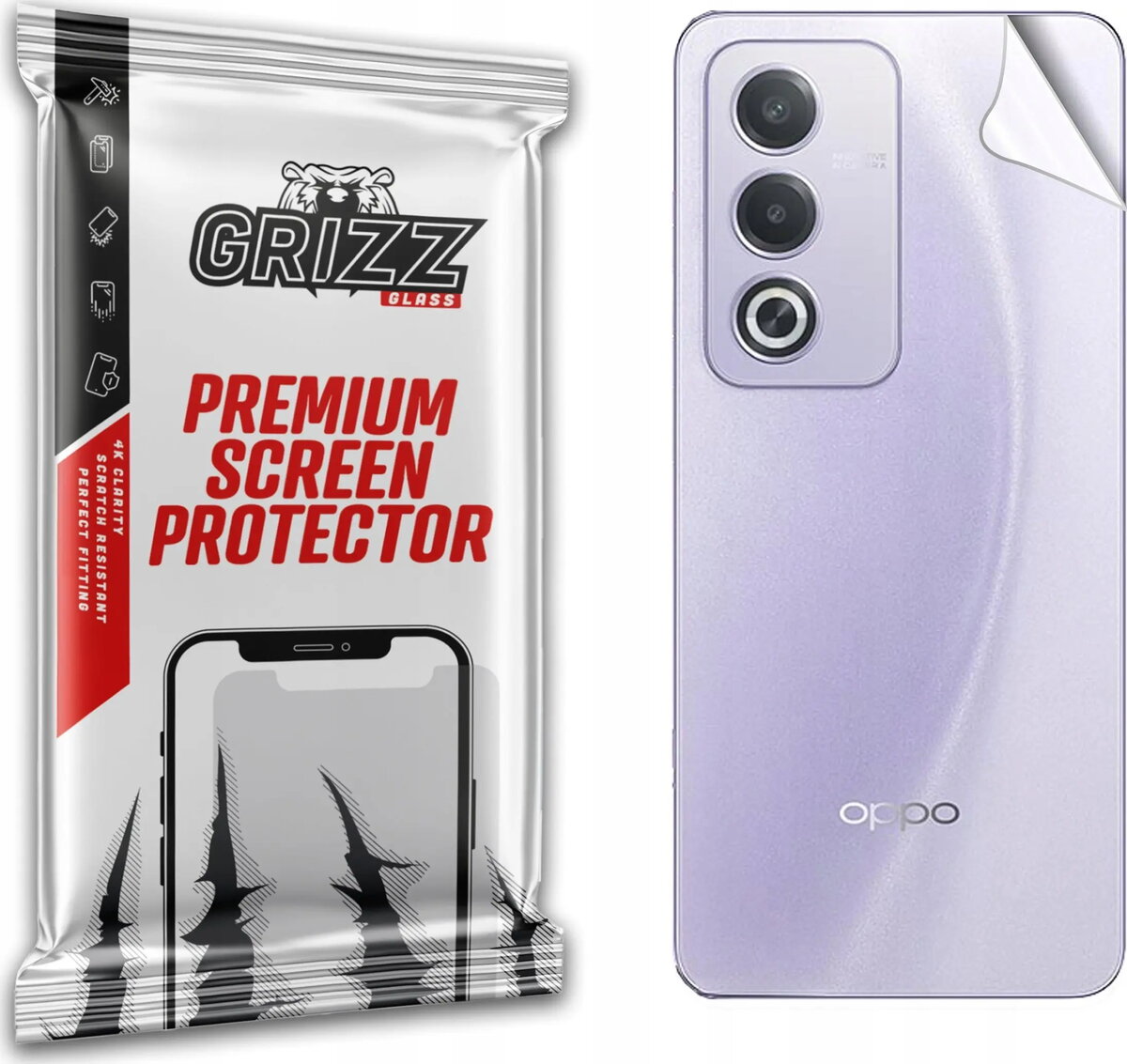 Aizmugures aizsargplēve GrizzGlass SatinSkin priekš Oppo