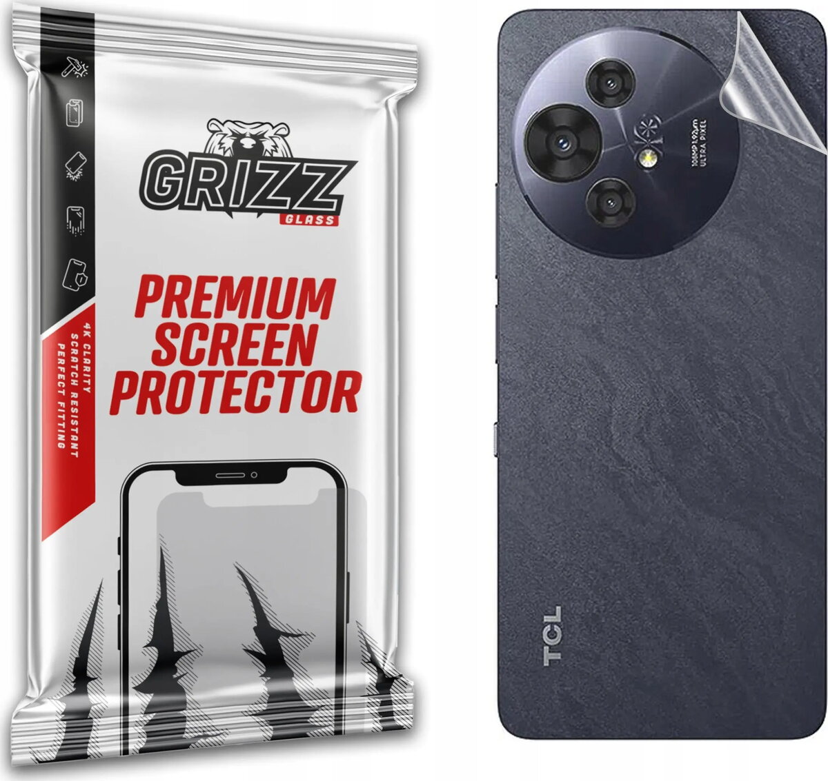 Aizmugures aizsargplēve GrizzGlass SatinSkin priekš TCL