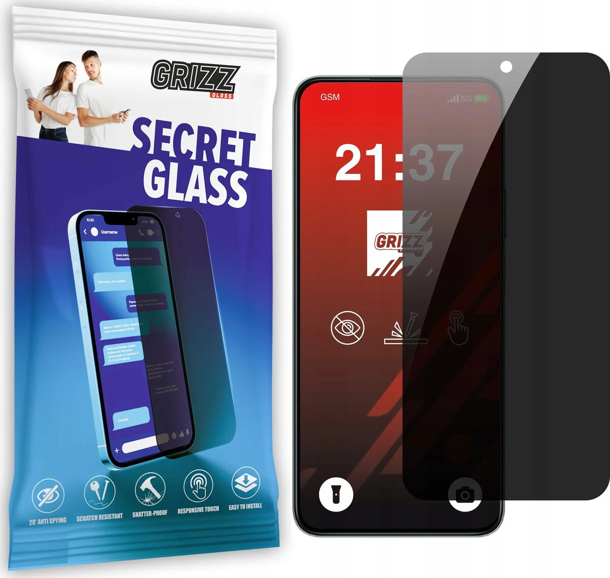 GrizzGlass SecretGlass matēts privātuma aizsargstikls priekš